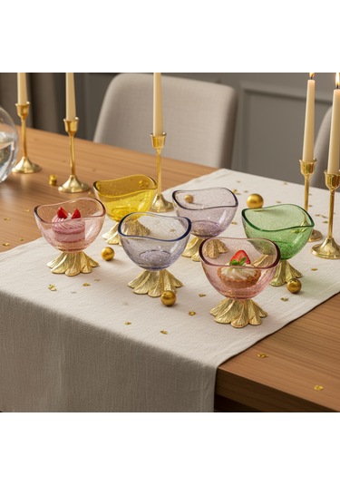 Aymın Kristal 6 Lı Asorti Lokumluk Seti Çok Renkli