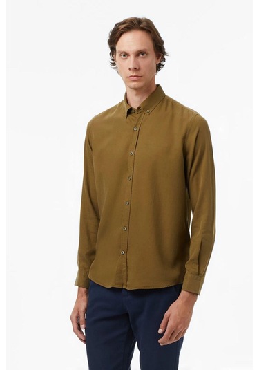 Erkek Yeşil Classic Fit Gömlek-11425 Yeşil
