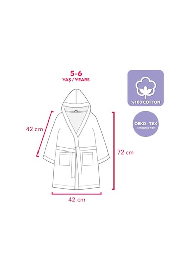 Milk&moo Kadife Çocuk Bornoz Küçük Deniz Kızı 5-6 Yaş