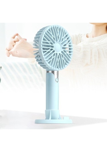 Hız Ayarlanabilir Taşınabilir El Mini Fan Usb Şarjı, Mavi 73aug6 Mavi