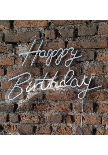 Happy Birthday Neon Led Duvar Aydınaltması Doğum Günü Yazısı