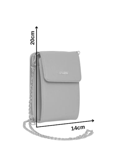 Armine Kadın Çanta, Zincir Askılı Abiye Omuz Çantası 266 Vizon Noktalı Vizon