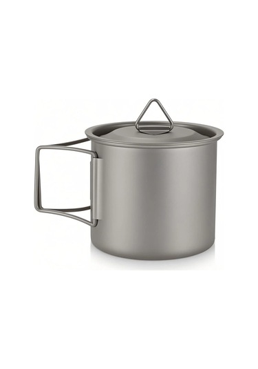 Dofolink Koruucu Kapaklı, Kollu Saklanabilir Titan Bardak - 300ml Ta8303: Ev Ve Doğa İçin Hafif, Dayanıklı, Korozyona Dayanıklı Gümüş