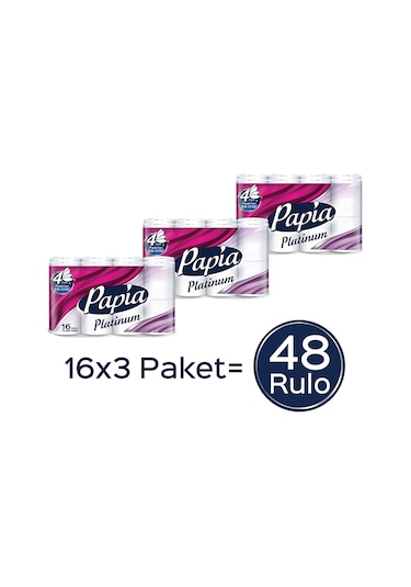 Papia Platinum Tuvalet Kağıdı 3 x 16 Rulo