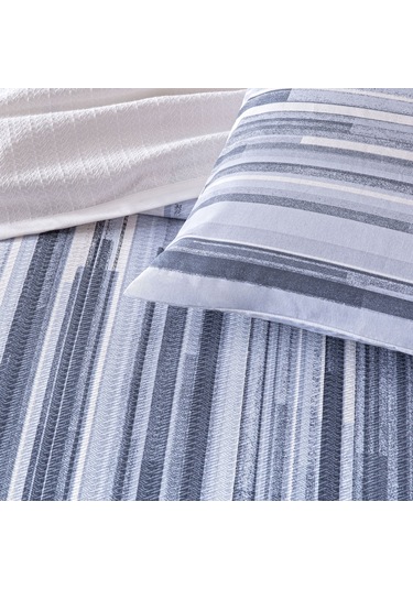 Taç Baskılı Grid Çift Kişilik Pike Takımı Mavi 000000001000049790 Mavi