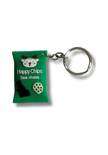 Happy Cips Yeşil Renk Silikon Anahtarlık&çanta Aksesuarı