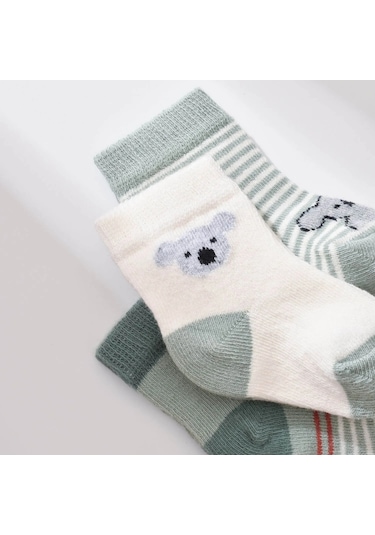 Step Bibaby Biorganic Koala Erkek 3'lü Çorap 68449 Nil 001