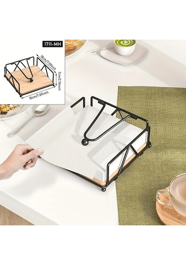 Xuweiwei Siyah Dökme Demir Ve Ahşap Peçetelik - Sağlam Masaüstü Mendil Dispanseri Siyah Xuweiwei Siyah Dökme Demir Ve Ahşap Peçetelik - Sağlam Masaüstü Mendil Dispanseri Siyah