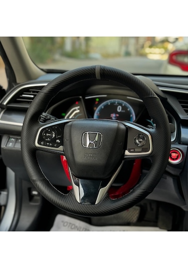 Honda Civic Fc5 Araca Özel Direksiyon Kılıfı Karbon Nokta Gri Yü