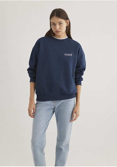Mavi - Mavi Logo Baskılı Lacivert Sweatshirt 1611656-82454