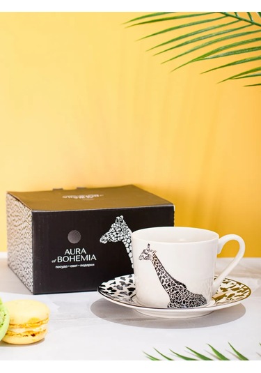 Aura Of Bohemia Çay Takımı, Fincan Ve Tabak Seti, "zürafa" Desenli Kupa 220 Ml 233046286 Beyaz