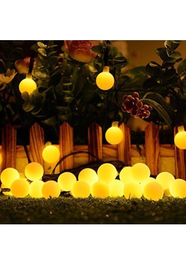 Sge Teknoloji Güneş Enerjili 7 Metre 50 Led Sarı Bahçe Teras Part