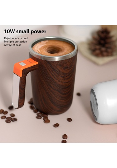 Qingmipy Otomatik Karıştırmalı 300ml Isıtmalı Termos Bardak - Usb Şarjlı, Su Geçirmez, 55 C Sabit Sıcaklık Beyaz