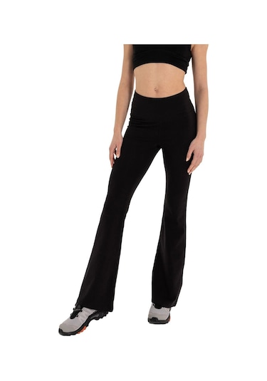 Inguz Roll Up Flare Toparlayıcı Yoga Pantolon Siyah