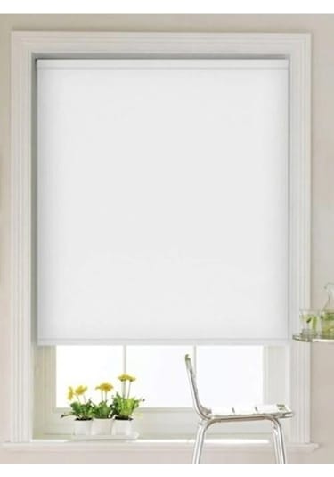 Beyaz Blackout Karartma Stor Perde Beyaz