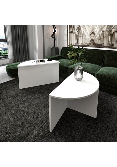 Orta Sehpa Aksu Beyaz 2'li