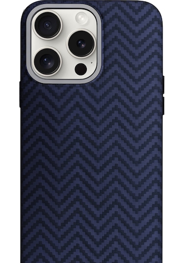 Aether Carbon Apple Uyumlu iPhone 15 Magsafe Karbon Kılıf Deep Navy Pulse Deep Navy Pulse