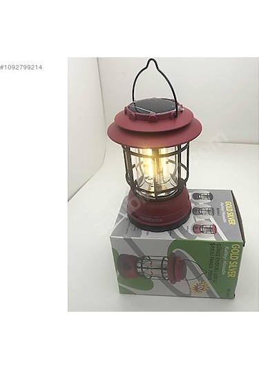 Gold Silver GS 485 nostajik ışıldak FANUS ŞARJLI EL FENERİ Siyah