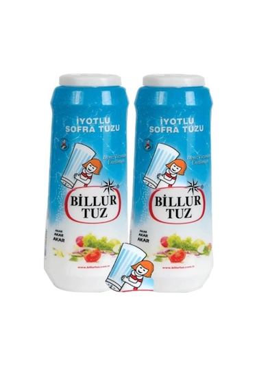 Billur Tuz İyotlu Sofra Tuzu Plastik Tuzluklu 2 x 500 G