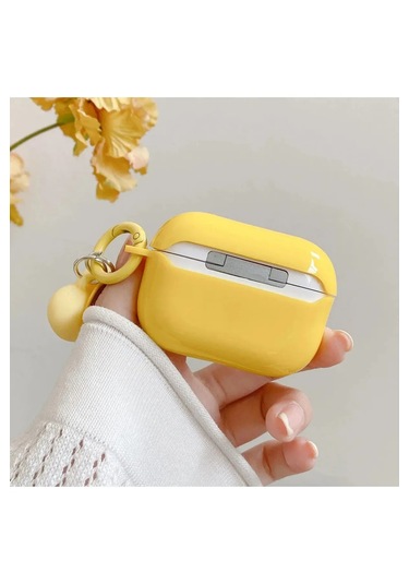Apple Airpods Pro 2. Nesil Sevimli Karışık Figürlü Silikon Kılıf Sarı