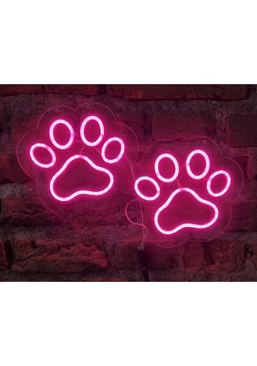 Pati İzi Neon Duvar Aydınlatması Şeffaf