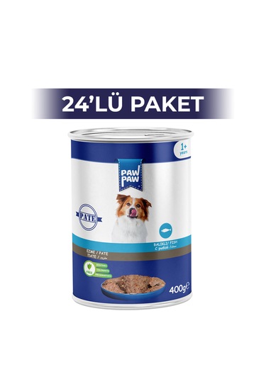 Paw Paw Pate Balıklı Yetişkin Köpek Konserve Maması 400 Gr 24 Adet
