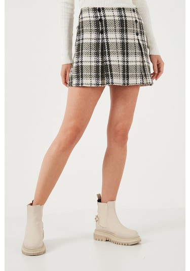 Lela Regular Fit Kışlık Tüvit Mini Bayan Şort Etek 611Et0020 Haki