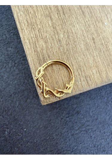 316 L Cerrahi Çelik Sarmaşık Model Halka Piercing Gri