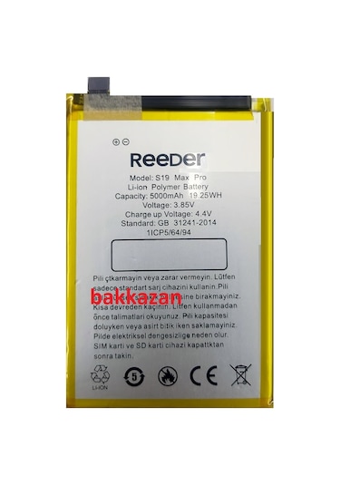 Reeder S19 Max Pro 5000 Mah Uyumlu Batarya Pil
