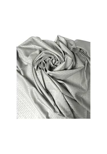 İmannoor Pamuk İpek Şal 80x210 Cm Gri