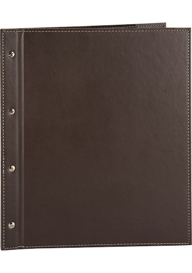 Suni Deri Vidalı Menü Kabı 26X32 Cm Siyah