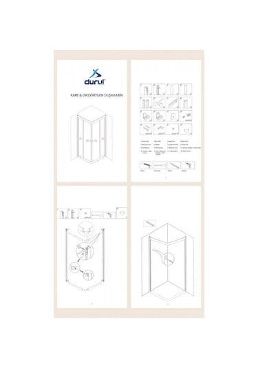 Durul Duşakabin Kare Siyah Profil Şeffaf 5Mm Siyah