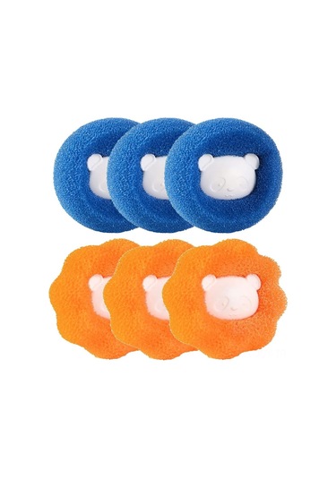 Youmex Yumuşak Sponge Ve Polypropilen Çamaşır Topları - Kumaşlardan Tüy, Peluş Ve Kir Giderici - Çamaşır Makinesi Ve Kurutucuda Kullanım - Tekrarlı Kullanımlı - Mavi Ve Turuncu - 6 Adet Diğer