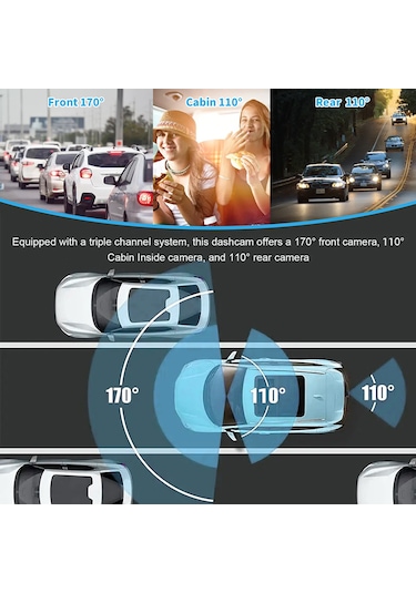 Dash Cam Ön Ve Arka İç 3 Kamera 1080+720+480p 4in Araba Dikiz Aynası Araba Video Kayıt Kamerası Gece Görüş Araba Kamera Kaydedici Otomatik G
