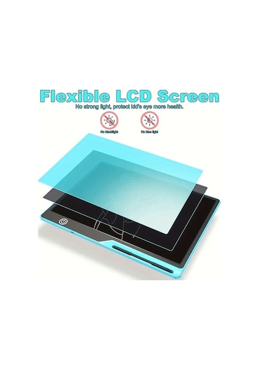 Trendooze 16 Inç Sunshine022 Usb Şarjlı Mavi Lcd Yazı Tableti C Tipi Dayanıklı Eğitim Hediyesi Mavi Mavi