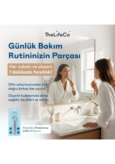 Thelifeco Paslanmaz Çelik Dil Temizleyici - Dil Sıyırıcı