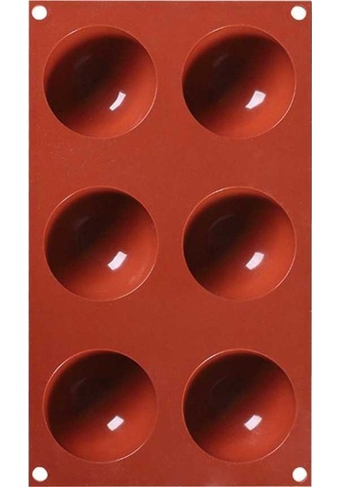 Fastbuy 6'lı Yuvarlak Yarımküre Kek Kalıbı - Kahverengi Şekil Veren Çikolata Pasta Yapım Kahverengi