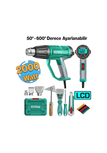 Total TB200561 Dijital Göstergeli 2000 W Sıcak Hava Tabancası