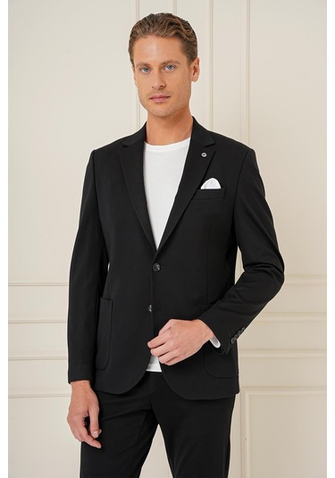 C 690 Slim Fit Siyah Spor Ceket Siyah