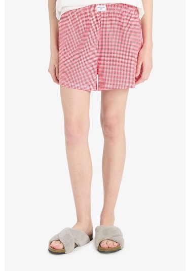 DeFacto Regular Fit Pijama Takımı Kısa Kollu Baskılı Üst Esnek Belli Şort-Fall in Love F1958AX25SPRD227 DeFacto Regular Fit Pijama Takımı Kısa Kollu Baskılı Üst Esnek Belli Şort-Fall in Love F1958AX25SPRD227