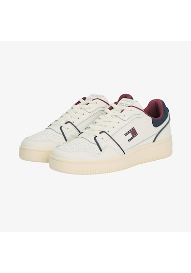 Tommy Hilfiger Fine Cleat Retro Basketball Erkek Beyaz Spor Ayakkabı Em0em01612 Beyaz