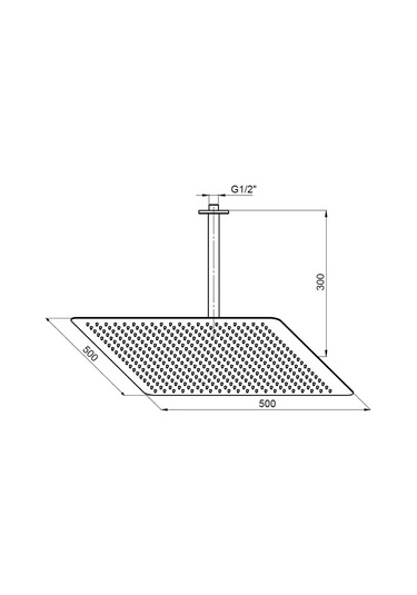 Gpd Ankastre Duş Başlığı Kare Slim Metal 50x50 Cm Ads25