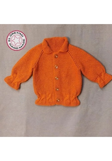 Uretti - Talia 8659 - 7761 El Örgüsü Kız Çocuk Hırka - Tulum - Şapka - Patik Takım - 1/ 2 Yaş Turuncu Uretti - Talia 8659 - 7761 El Örgüsü Kız Çocuk Hırka - Tulum - Şapka - Patik Takım - 1/ 2 Yaş Turuncu