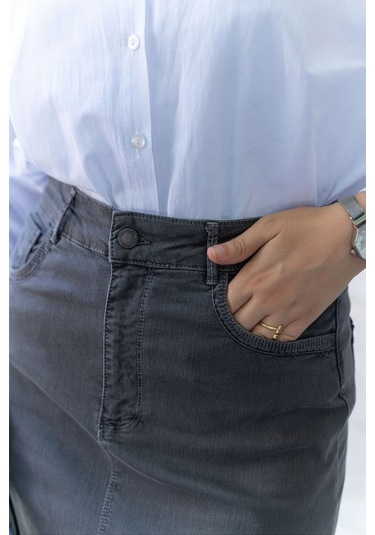 Ara Boy Likralı Gabardin Etek Antrasit