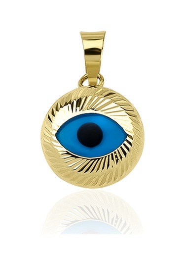 Fiyonk Kuyumculuk 14 Ayar Altın Kalemli Göz Kolye Ucu 001