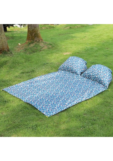 Homyl Baş Destekli Piknik Örtüsü Çim Yürüyüşü İçin Mavi 145x210cm Mavi