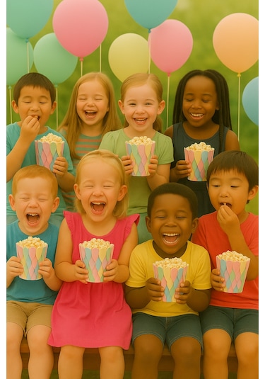 Mısır Kutusu Pop Corn Kutusu Dalgalı Makaron Desenli / 8 Parça