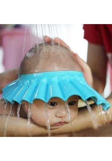 Bebek Banyo Şapkası Mavi Mavi