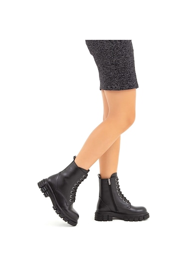 Tamer Tanca Kadın Hakiki Deri Siyah Deri Postal Bot 927 40297 Bn Bot Sk22/23 Sıyah Dr Siyah