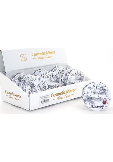 Taşlı İstanbul Tasarımı El Aynası İnce Alk2481 Çok Renkli